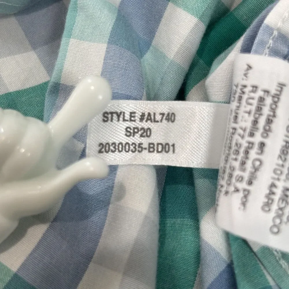 J.Crew Flex Wrinkle Free Shirt Men's Large Green Check Button Up Slim Stretch